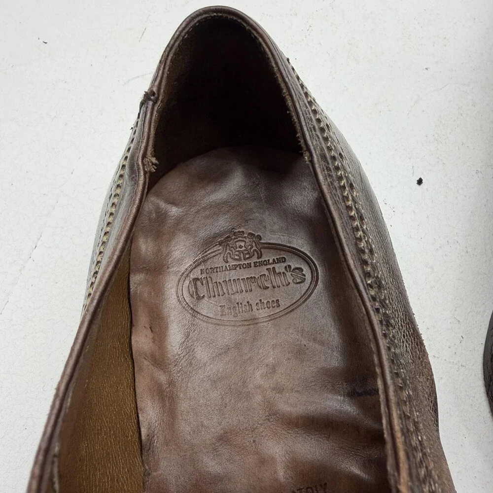Church's Dress Shoes Mens Size 9.5 Brown Leather Brogue Oxford Tassel Lace Up